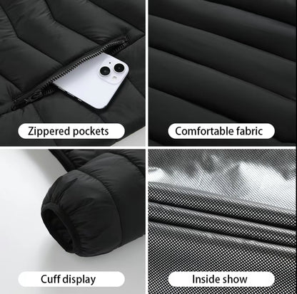 [Note: Without a Power Bank or Battery Pack] 1 Piece Unisex Clothing, Regular Size Puffer Coat, Waterproof, Slim Fit Style, Choose 1 Sizes Larger for Men, Christmas Gift For Men and Women