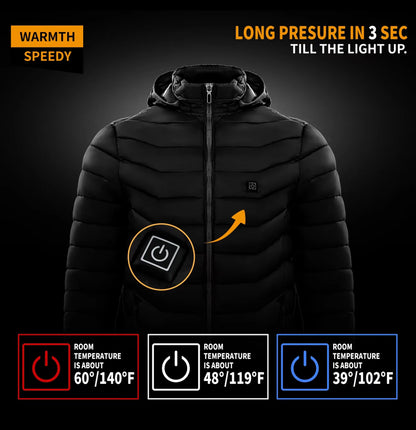 [Note: Without a Power Bank or Battery Pack] 1 Piece Unisex Clothing, Regular Size Puffer Coat, Waterproof, Slim Fit Style, Choose 1 Sizes Larger for Men, Christmas Gift For Men and Women